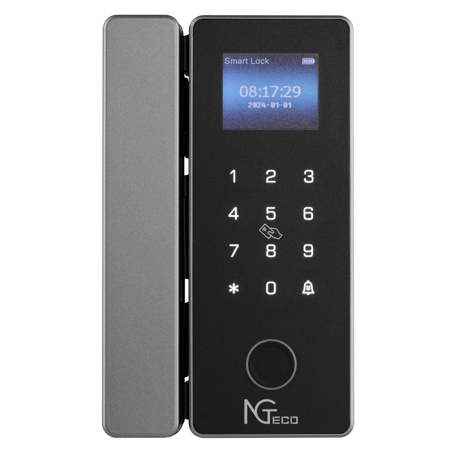 NGTeco Smart Glass Door Lock with Fingerprint, PIN, Card & Remote Access