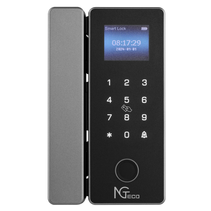 NGTeco Smart Glass Door Lock with Fingerprint, PIN, Card & Remote Access