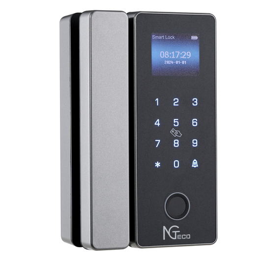 NGTeco Smart Glass Door Lock with Fingerprint, PIN, Card & Remote Access