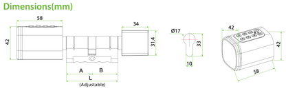 SL01-SL20K Smart Electronic Cylinder Lock